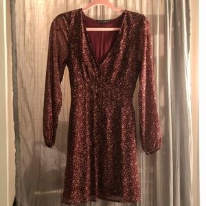 A&F mini dress with tie back and front buttons